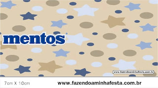 Estrellas Beige y Azul: Etiquetas para Candy Bar para Imprimir Gratis.