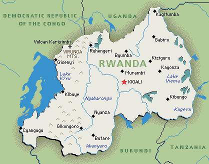 map of rwanda