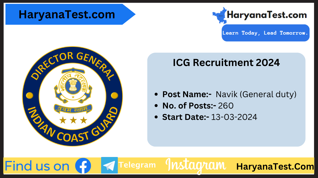 ICG Navik GD Recruitment 2024