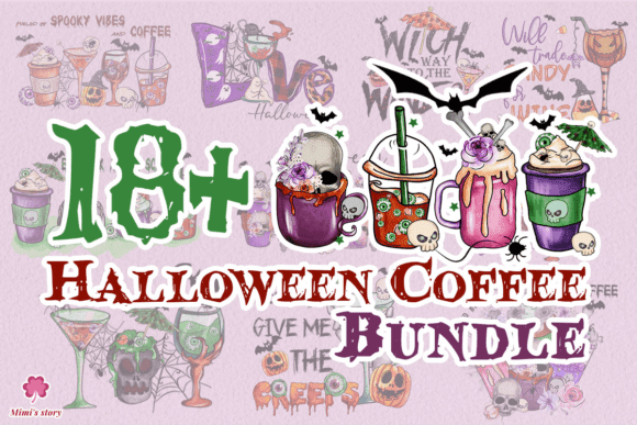 Crella 18 Halloween Drinks Sublimation Bundle Compatible with Cameo Silhouette Studio, Cricut and other cutting machines for any crafting projects.