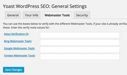 wpseo-webmaster tool