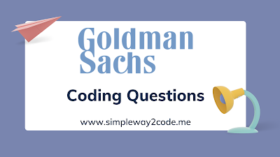 Goldman Sachs Hackerank Interview Question