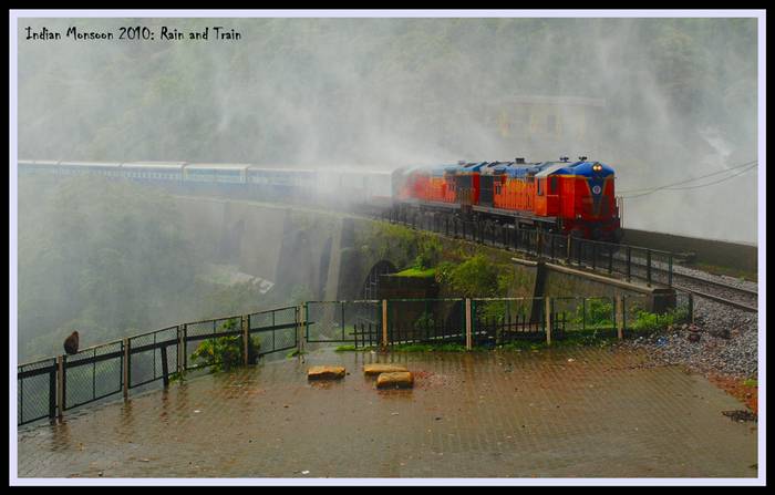 Amazing railroad track located near Dudhsagar Falls, India. One of the most beautiful views you will ever see while travelling with a train.