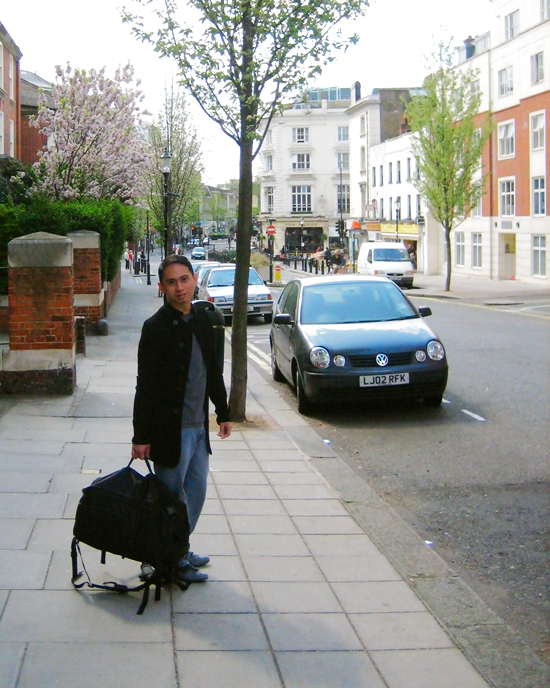 Wil in his Giorgio Armani Quilted Jacket, Queensway - photo by Joey Briones