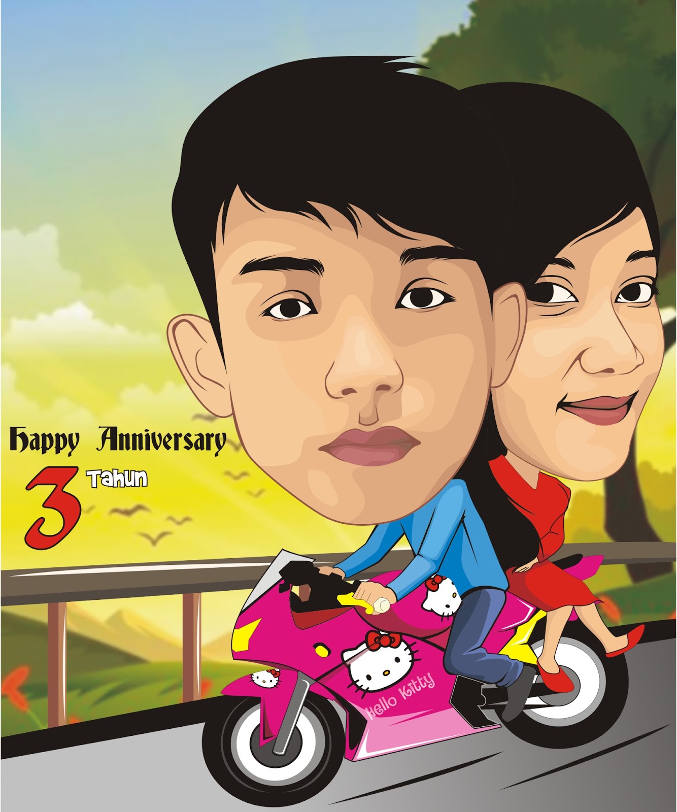 Gambar Kartun Pacaran  Naik Vespa Gambar Gokil