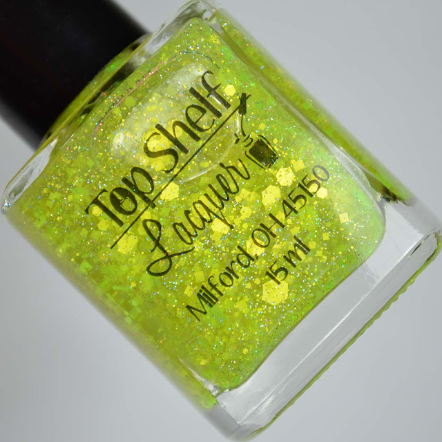 neon yellow glitter nail polish