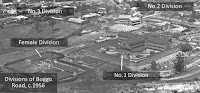 The four divisions of Boggo Road Gaol, Brisbane, 1956.