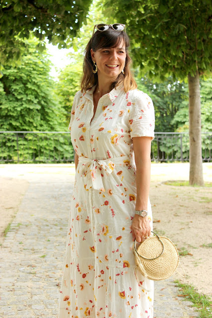 robe longue Sézane, look du jour, les petites bulles de ma vie