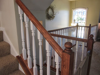 Townehouse interior painting - doors, railing and trim