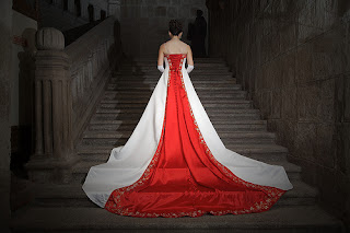 white and red wedding dresses