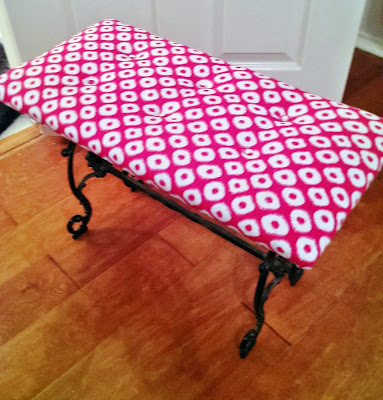 How to Reupholster, Recover Ottoman, Footstool with Buttons - EASY!!!!