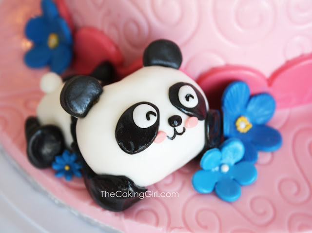girly panda cake pink