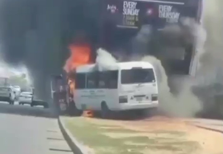 Fire guts Children’s school bus in Abuja (Video)