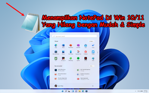 Cara Menampilkan, Notepad, Desktop, Klik Kanan, Windows 11, Windows 10, Menu Pintas,