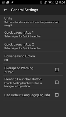 My settings for Caroo General Settings