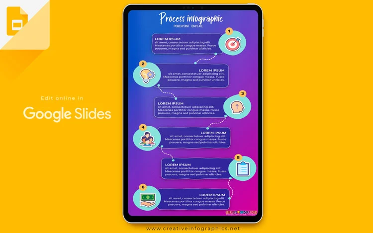 Process infographic template with creative design