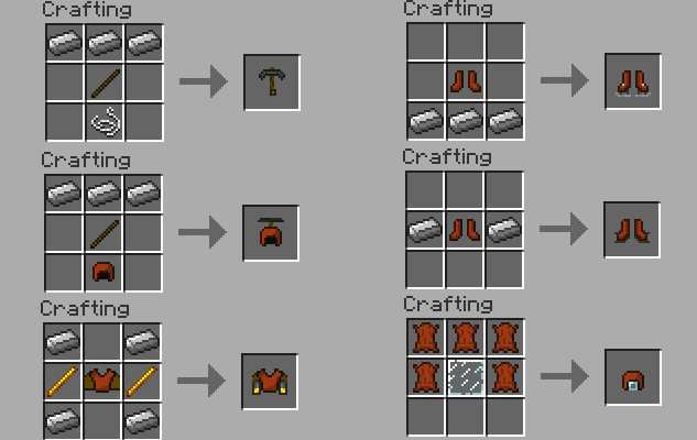 Ivixer: Recetas de crafteo, Armor Movement MOD , Minecraft 