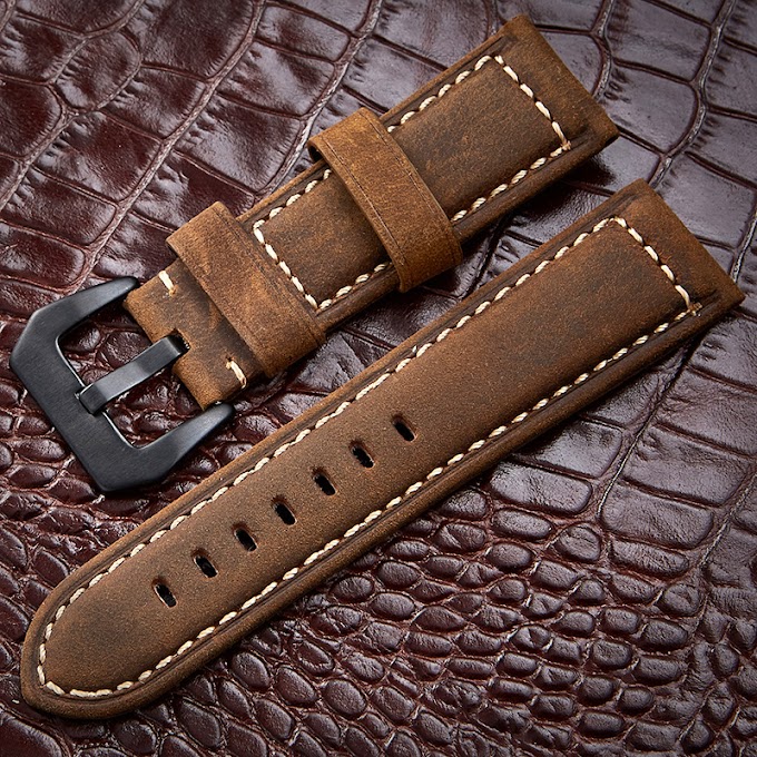 Dây Đeo Đồng Hồ Bằng Da Chất Lượng Cao Cho Panerai Style 20 / 22 / 24 / 26 mm Double sided leather strap imported from Italy