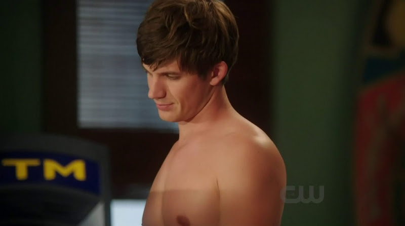 Matt Lanter is shirtless in the episode It's the Great Masquerade Naomi