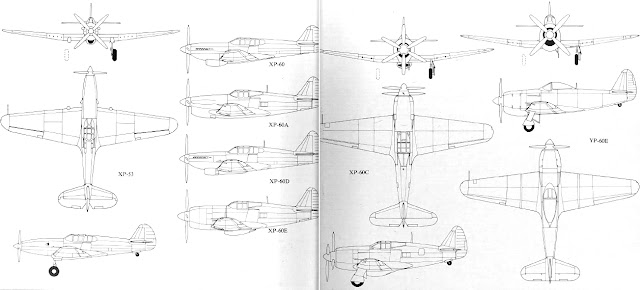 Curtiss XP-60 design evolution