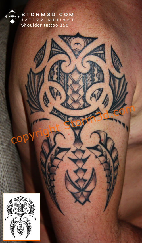 shoulder tattoo photos storm3d polynesian style shoulderblade maori