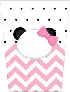 Panda Baby in Pink Chevron: Free Printable Candy Bar Labels.