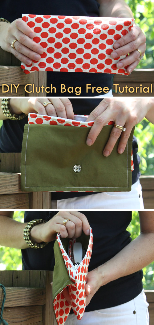 DIY Clutch Bag Free Sewing Pattern & Tutorial