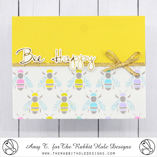 What's the Buzz 3 Layers Stencil, Peaceful Bee Hot Foil Plate, Peaceful Bee Die Set by The Rabbit Hole Designs #therabbitholedesignsllc #therabbitholedesigns #trhd