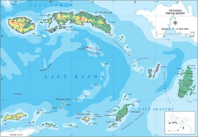 Peta letak Kabupaten dan Kota di Provinsi Maluku