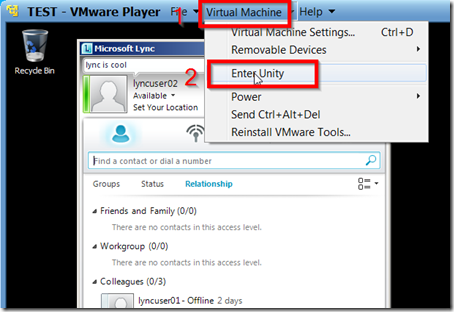 run lync twice - enter unity