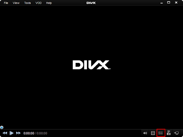 Screenshot of DivX Player interface on Windows 10