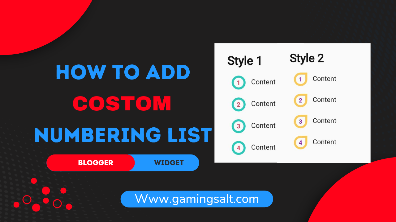 Costom Numbering List Style On Blogger