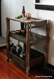 rustic, industrial, bar cart, pallet wood, salvaged wood, build it, reclaimed, http://goo.gl/vDoqBv