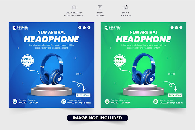 Special Headphone Sale Web Banner Vector free download