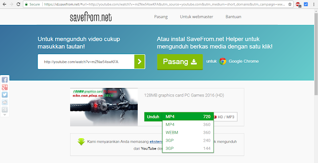 Cara Download Video Youtube tanpa aplikasi