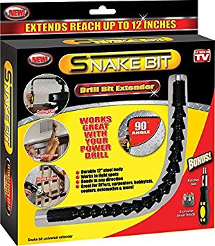 Snake Bit Drill Bit Extender, A Flexible Drill Bit Adapter To Get Into Tight Spots Places