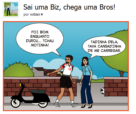 Sai uma Biz e chega uma Bros - Tirinha Blog de CAMPEÃO