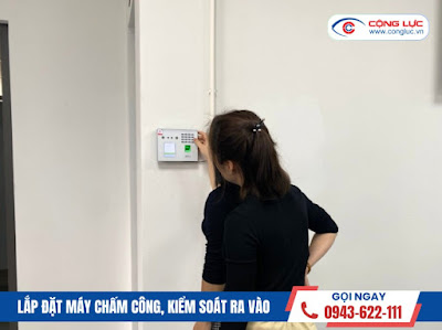 lắp máy chấm công tại công ty M&H INNOVATION kcn nam đình vũ