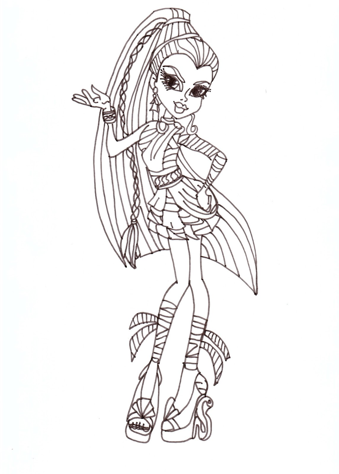 Free printable monster high Nefera De Nile coloring sheet