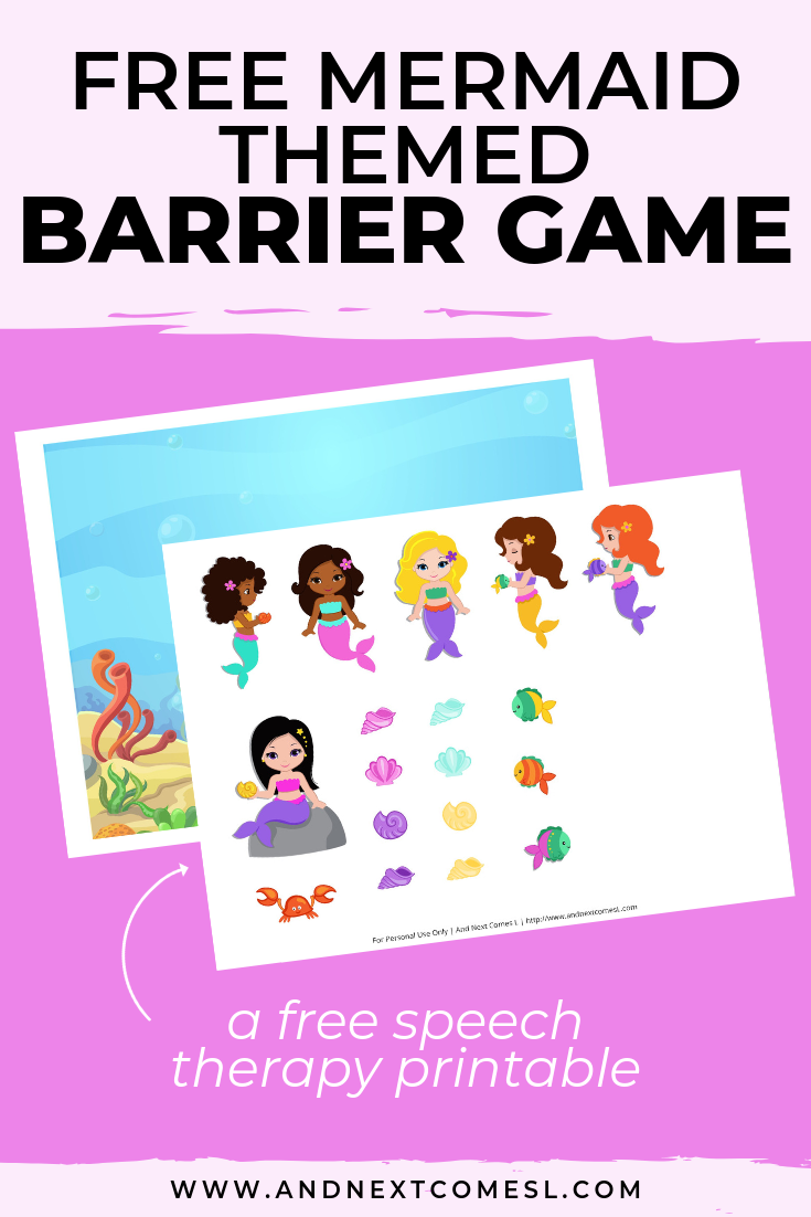 Free speech therapy barrier game: mermaid themed