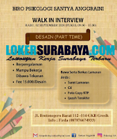 Walk In Interview di Biro Psikologi Santya Anggraini Gresik September 2020