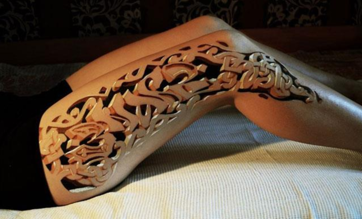 3D Tattoo On Leg