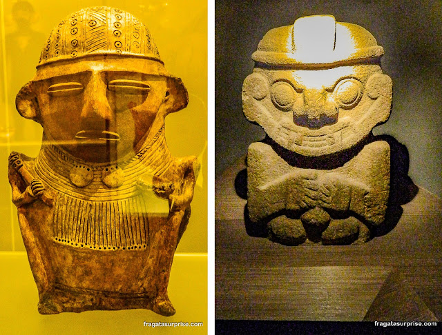 Esculturas em cerâmica das culturas Muísca e Zenú, Museu do Ouro de Bogotá