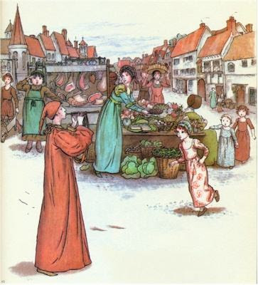 Illustration of The Pied Piper of Hamelin by Kate Greenaway THE PIED PIPER