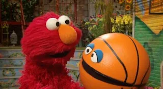 Elmo still feels proud, while his basketball comes to life and signs off. Sesame Street Episode 5016, You Can Do It Elmo, season 50.