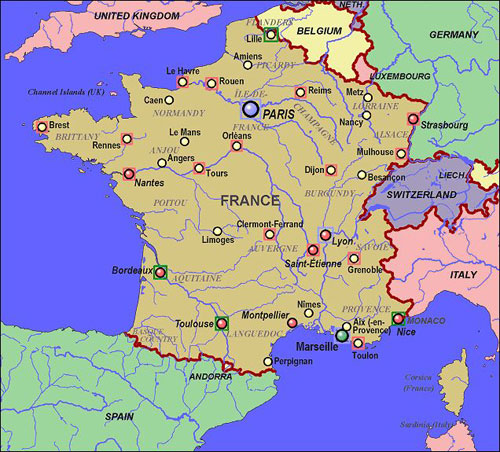 map of france with cities. Map of France Cities images