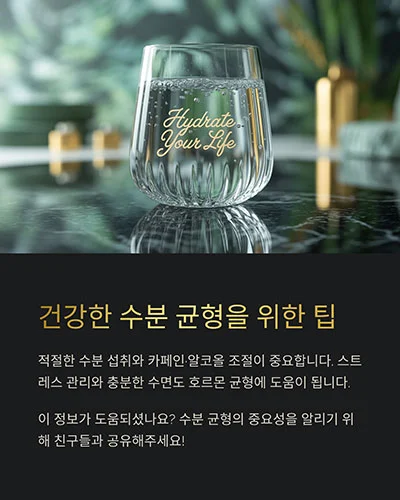 수분 조절을 위한 건강 습관