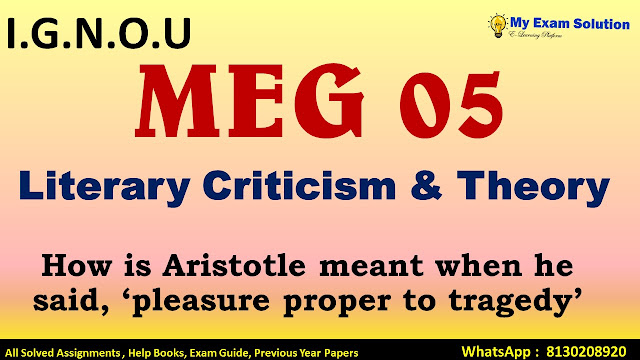 How is Aristotle meant when he said, ‘pleasure proper to tragedy’