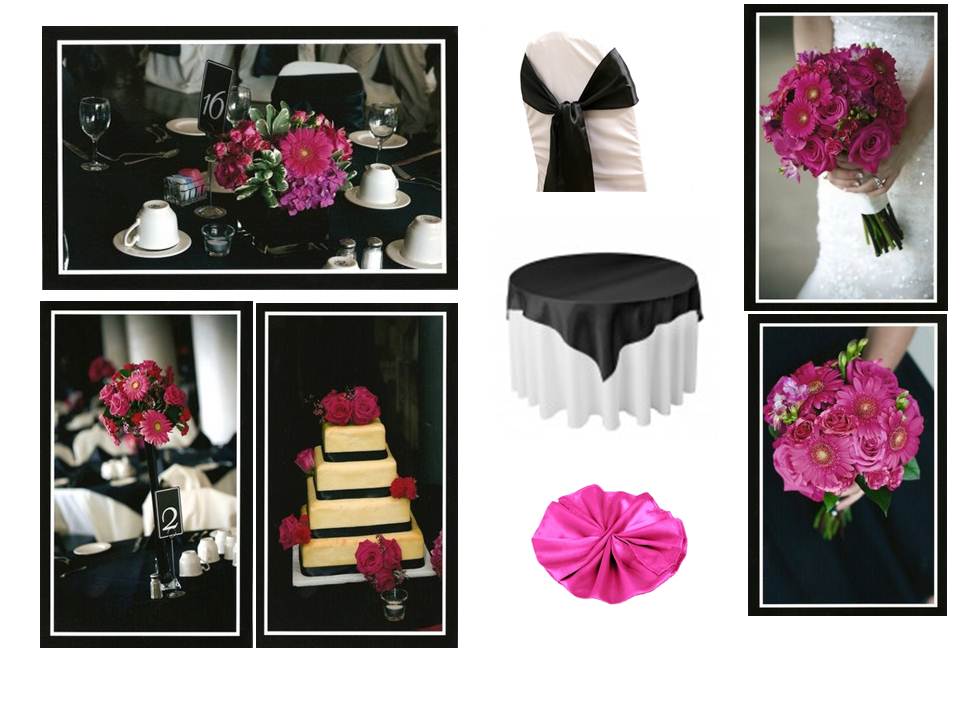 black and pink wedding ideas