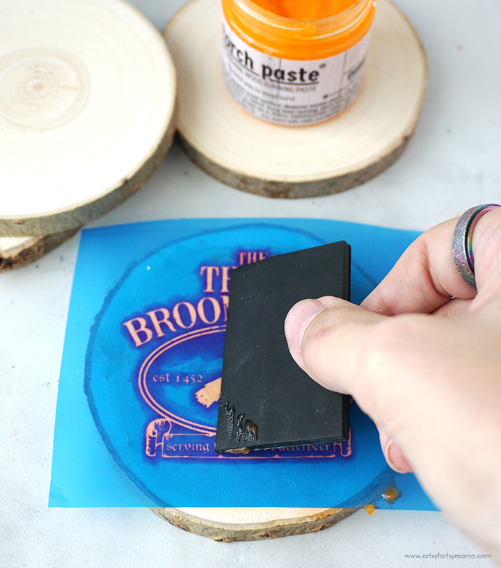 3 Broomsticks Wood Slice Coasters